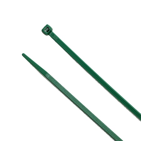 South Main Hardware Cable Tie, 11 in L, 3 in Max Bundle Dia., Dark Green, Nylon, 75 lb Strength, 100 PK 220166